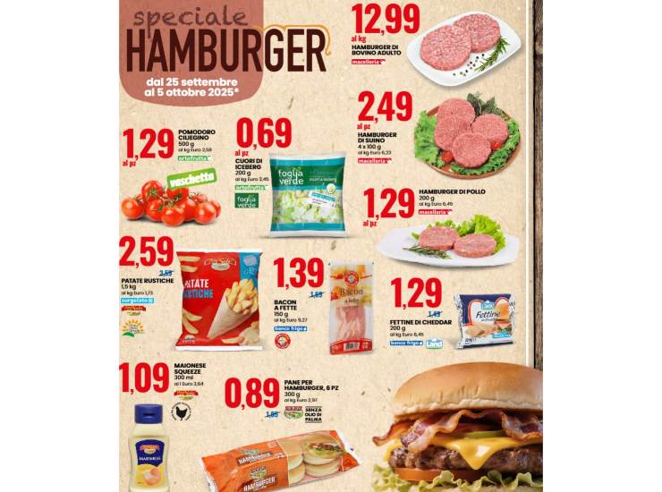 L'iniziativa di Eurospin sugli hamburger (Eurospin foto) - www.guidamamme.it
