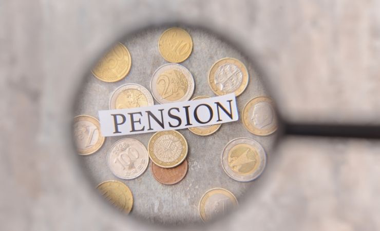 Pensione moneta lente d'ingrandimento